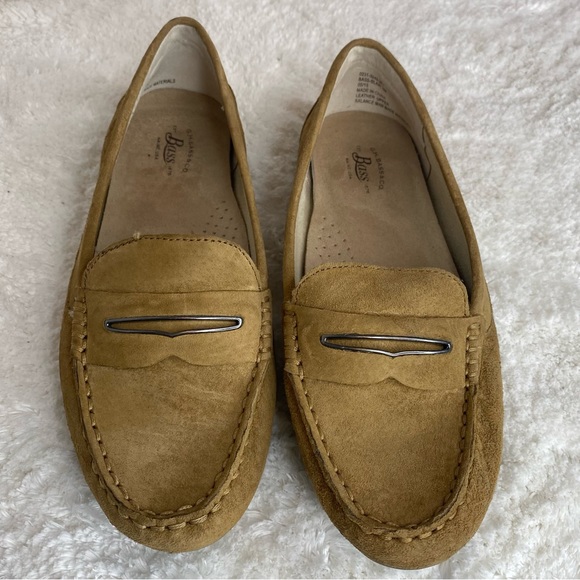 G.H Bass Blair Tan Camel Soft Suede Leather Moccasins Comfy Penny Loafers 6 - Picture 3 of 13